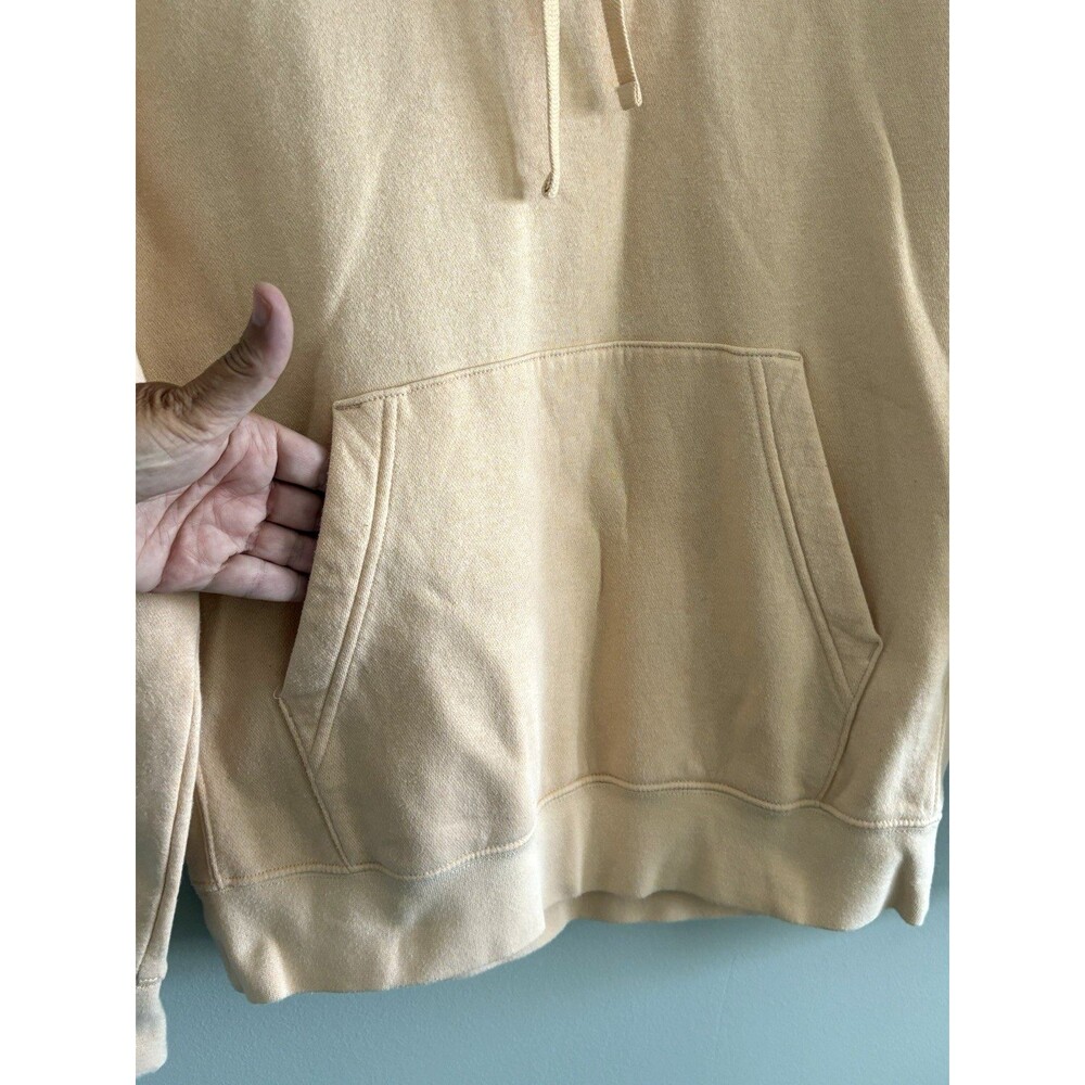 Nike Hoodie Men's Medium Yellow Sweatshirt Swoosh Logo Pockets - Picture 2 of 5